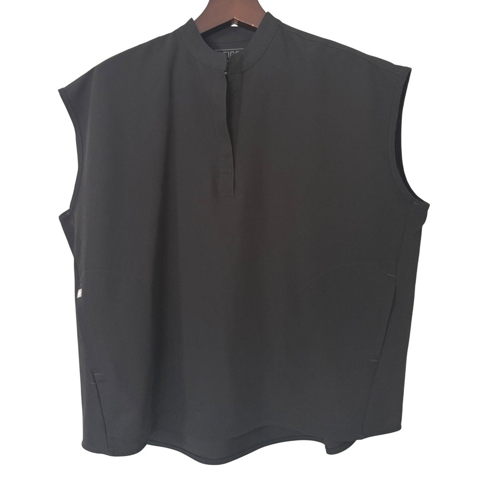 FIGS Technical Collection Rafaela Oversized Black Sleeveless Scrub Top XL